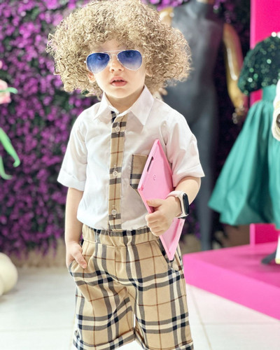 ست پیراهن شلوارک پسرانه باربری مدل شاهان برند شیکسون