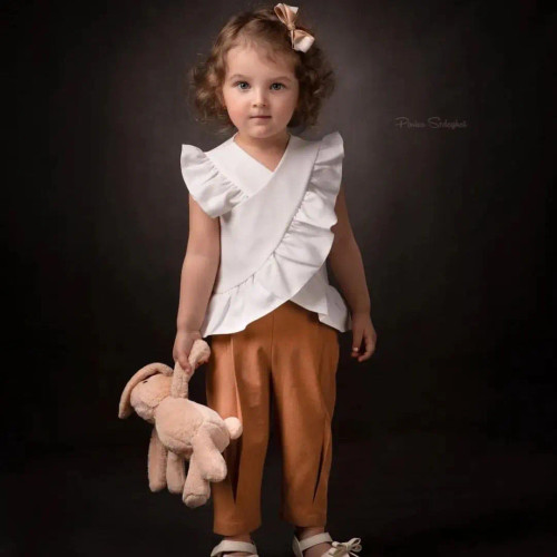 ست دو تکه شومیز شلوار دخترانه مدل تیناز برند شیکسون