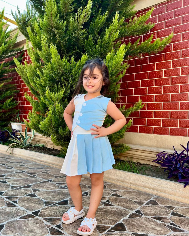 ست شومیز دامن دخترانه ۲ تکه مدل مهریار برند شیکسون - ست دخترانه شیکسون