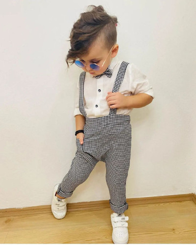 ست پیراهن شلوار ساسبندی پیچازی مدل ارشیا برند شیکسون