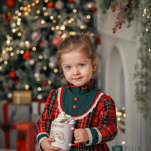 پیراهن دخترانه کشمیر ۴ خونه مدل هلیا برند شیکسون