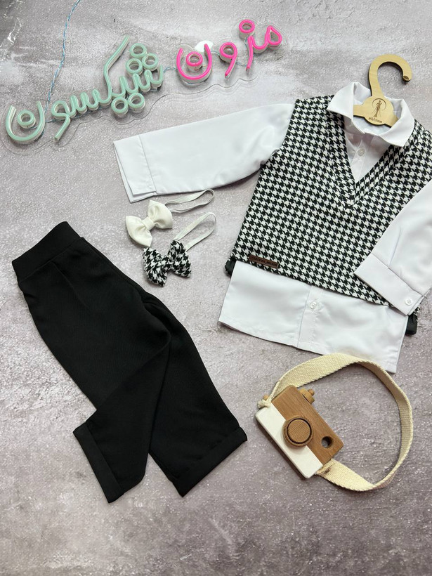 ست ۳ تکه جلیقه شلوار و شومیز دخترانه مدل ساغر برند شیکسون شیک👗✨