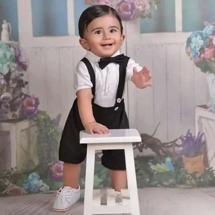 ست ۳ تکه پیراهن بادی و شلوارک ساسبندی مدل پوریا برند شیکسون