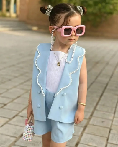 ست جلیقه شلوارک دخترانه ۲ تکه مدل دلارز برند شیکسون