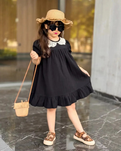 پیراهن دخترانه یقه تور مدل آنیسا برند شیکسون