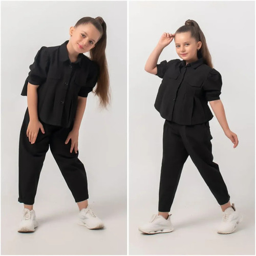 ست ۲ تکه شومیز شلوار دخترانه مدل مه گل برند شیکسون