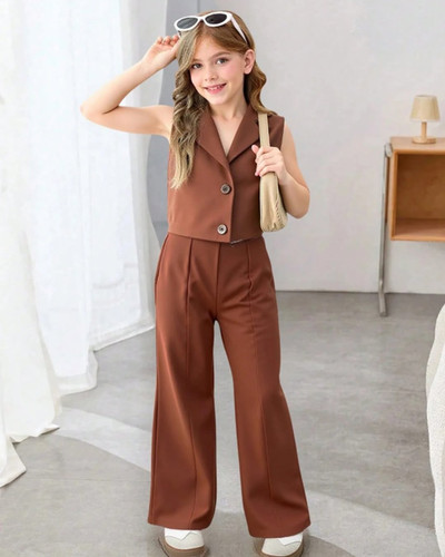 ست ۲ تکه جلیقه کراپ شلوار دخترانه مدل آرمیتا برند شیکسون