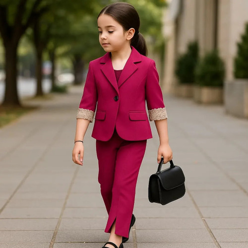 ست ۲ تکه کتشلوار دخترانه مدل مهان برند شیکسون