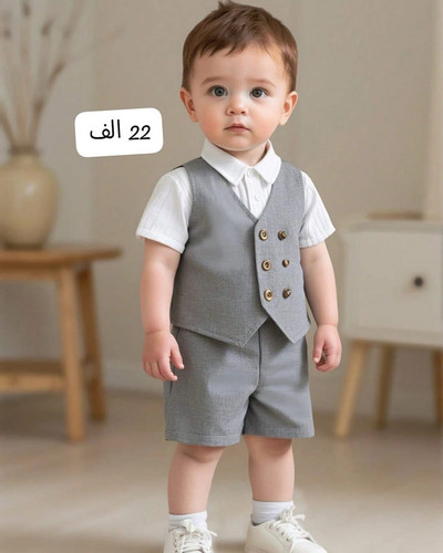 ست جلیقه شلوارک ۴ تکه پسرانه مدل بهشاد برند شیکسون